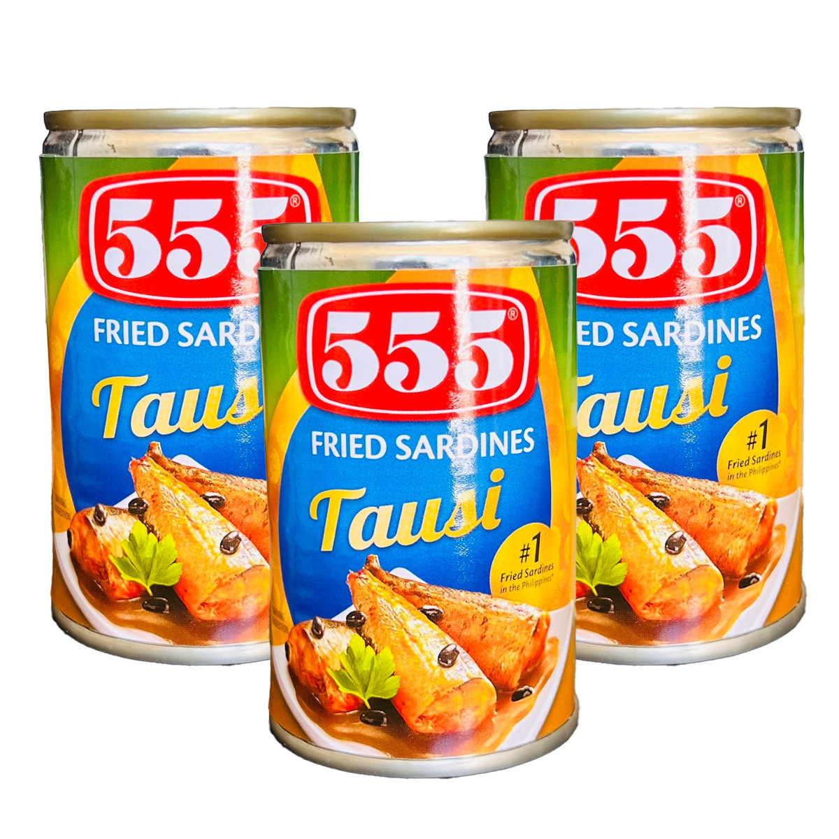 555 FRIED SARDINESS WITH TAUSI-3X155GM