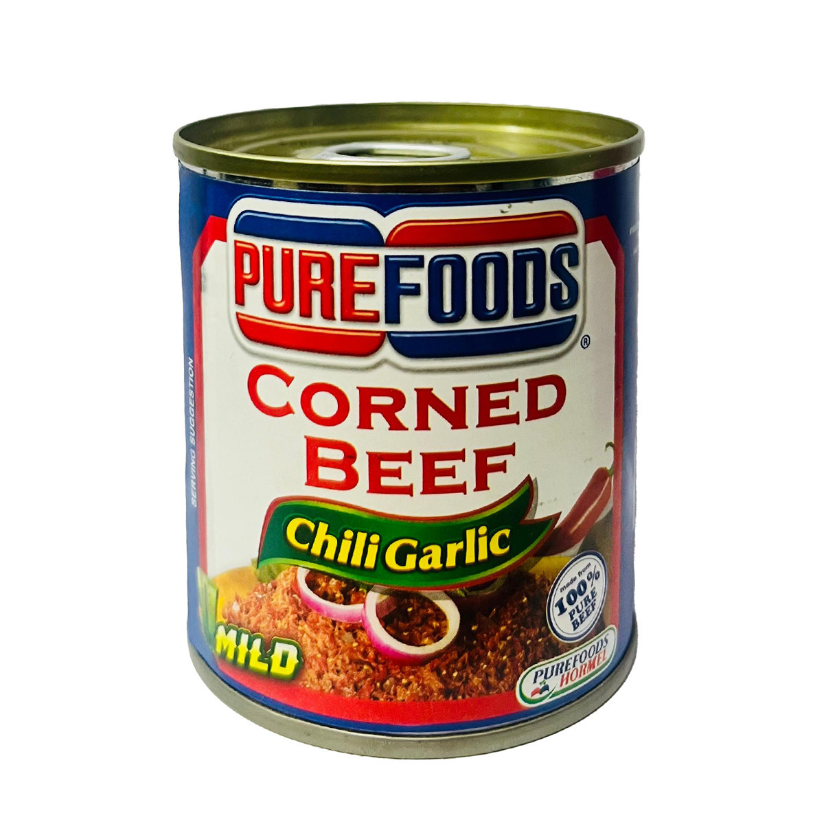 PURE FOODS CORNED BEEF CHILLI GARLIC-210GM