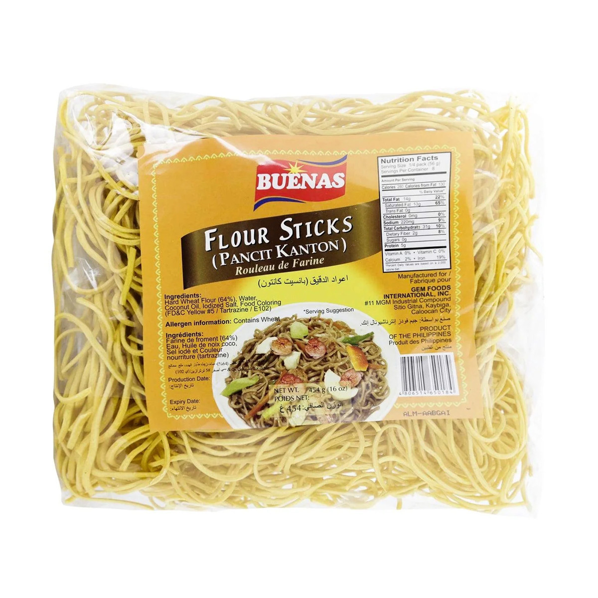BUENAS FLOUR STICKS PANCIT KANTON-454GM